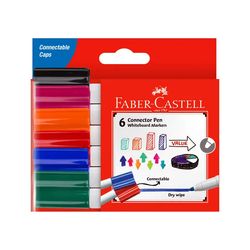 Faber-Castell Connector Whiteboard Markers Bullet Assorted Wallet 6
